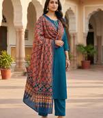 Printed raw cotton silk multi thred lace work stall dupatta
