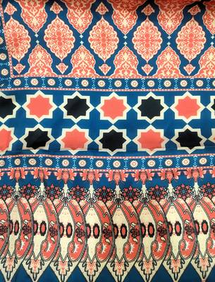 Printed raw cotton silk multi thred lace work stall dupatta 3