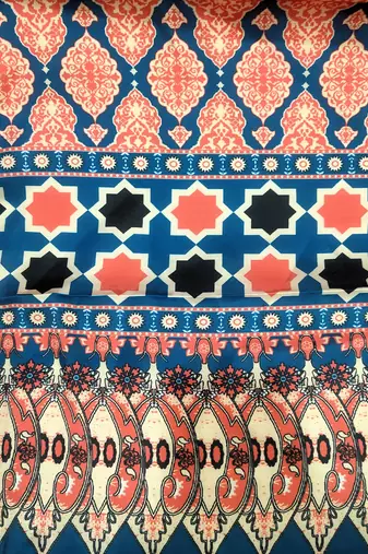 Printed raw cotton silk multi thred lace work stall dupatta