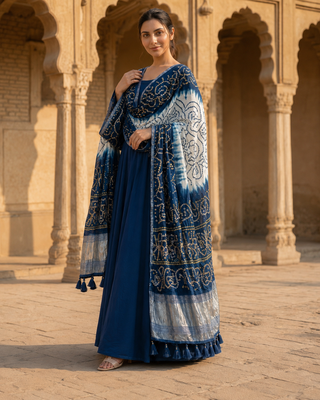 Pure gajji silk bandhani digital print dupatta with lagdi patta pallu with handwork (wedding special) 3