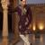 Brown lachka embroidered kurta pajama set