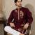 Maroon premium lachka embroidered kurta pajama set