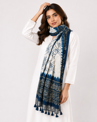 Pure gajji silk bandhani digital print dupatta with lagdi patta pallu with handwork (wedding special) 4