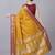 Yellow soft banarasi silk blend saree with zari weaving meenakari design