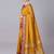 Yellow soft banarasi silk blend saree with zari weaving meenakari design