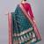 Teal  soft banarasi silk blend saree with zari weaving meenakari design