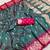 Teal  soft banarasi silk blend saree with zari weaving meenakari design
