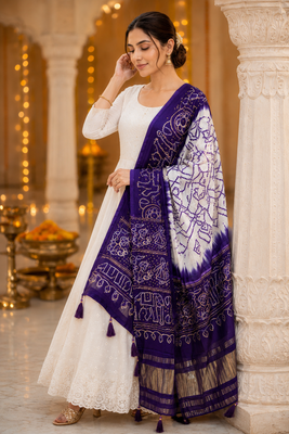 Pure gajji silk bandhani digital print dupatta with lagdi patta pallu with handwork (wedding special) 3