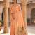 Peach soft organza silk blend fabric with paithani style lightweight saree with blouse