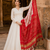 Pure gajji silk bandhani digital print dupatta with lagdi patta pallu with handwork (wedding special)