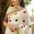 white-multi color linen cotton blend digital printed gold zari cut work border sarees