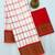 white-red color checks linen cotton blend digital printed sarees