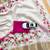 white-pink green color flower checks linen cotton blend digital printed sarees