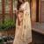 off white-multi color linen cotton blend digital printed sarees