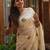off white-multi color linen cotton blend digital printed sarees