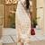 white-pink color linen cotton blend flower digital printed sarees