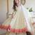 Off white embroidered diamond silk gown set
