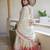 Off white embroidered diamond silk gown set