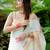 white -pink color linen cotton blend digital printed sarees