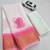 white -pink color linen cotton blend digital printed sarees
