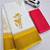 white -yellow color linen cotton blend digital printed sarees