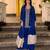Navy blue mos satin kurti palazzo set with dupatta