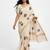 chiku -maroon color flower digital printed linen cotton blend sarees