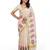 chiku -pink color flower digital printed linen cotton blend sarees