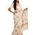 chiku -red color flower digital printed linen cotton blend sarees