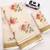 chiku -red color flower digital printed linen cotton blend sarees