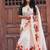 chiku-red green flower digital printed linen cotton blend sarees