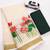 chiku-red green flower digital printed linen cotton blend sarees