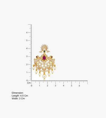 Gold plated cz chandbali earrings with pearls for women | traditional bridal jewelry 4