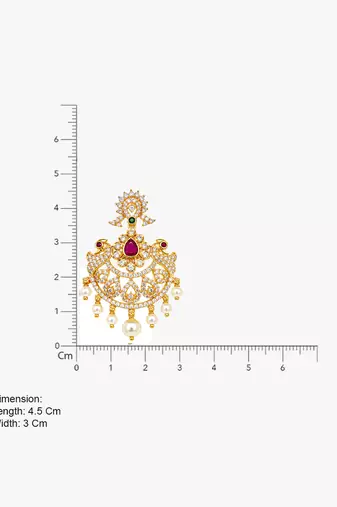 Gold plated cz chandbali earrings with pearls for women | traditional bridal jewelry
