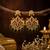 Gold plated cz chandbali earrings with green beads for women | bridal ethnic jewelry