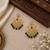 Gold plated cz chandbali earrings with green beads for women | bridal ethnic jewelry