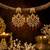 Gold plated cz chandbali earrings with ruby beads for women | bridal ethnic jewelry