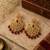 Gold plated cz chandbali earrings with ruby beads for women | bridal ethnic jewelry