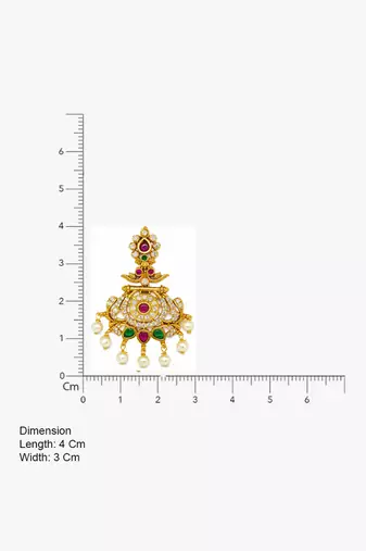 Gold plated cz chandbali earrings with pearls | south indian temple jewelry for women