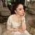 Cream chinon silk embroidery kurta palazzo set with organza dupatta
