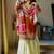 rust satin silk blend kurta ghaghra set - organza dupatta salwar suit