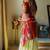 rust satin silk blend kurta ghaghra set - organza dupatta salwar suit
