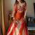rust satin silk blend kurta ghaghra set - organza dupatta salwar suit