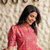 pink french crepe printed kurta pant set - silk blend dupatta salwar suit