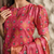 pink french crepe printed kurta pant set - silk blend dupatta salwar suit
