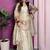 cream chinon silk blend kurta pant set - sequin embroidered salwar suit