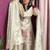 cream chinon silk blend kurta pant set - sequin embroidered salwar suit