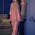peach crepe silk blend kurta pant set - sequin embroidered salwar suit