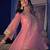 peach crepe silk blend kurta pant set - sequin embroidered salwar suit