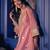 peach crepe silk blend kurta pant set - sequin embroidered salwar suit